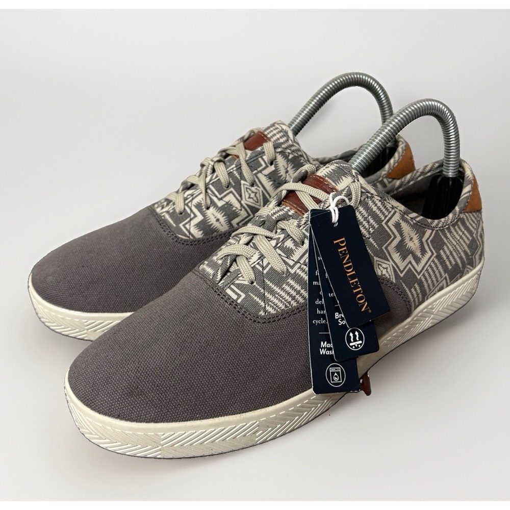 Pendleton Womens Cape Coral Canvas Sneakers- Magnet Harding Grey Aztec Size 8.5